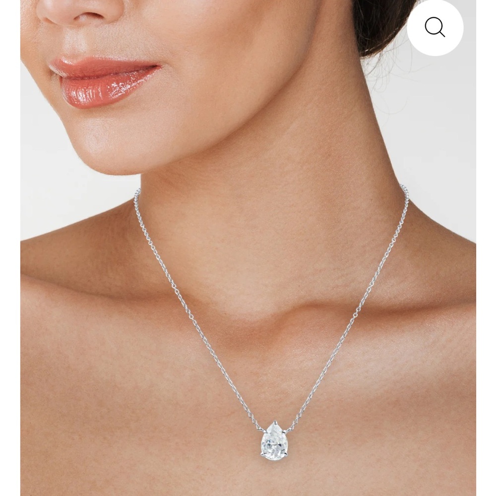 CZ by Kenneth JayLane Silver Teardrop pear shape Necklace Jewelry beautiful NWT
